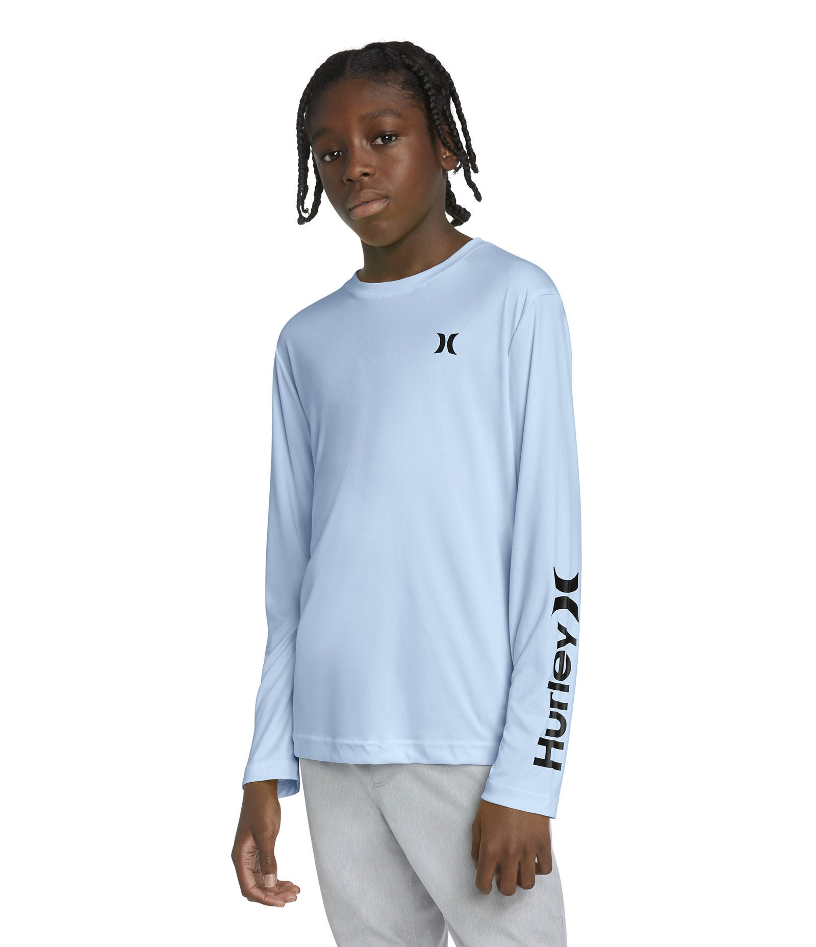 T-shirt manche longue en lycra garçon - Hrlb icon heather UPF