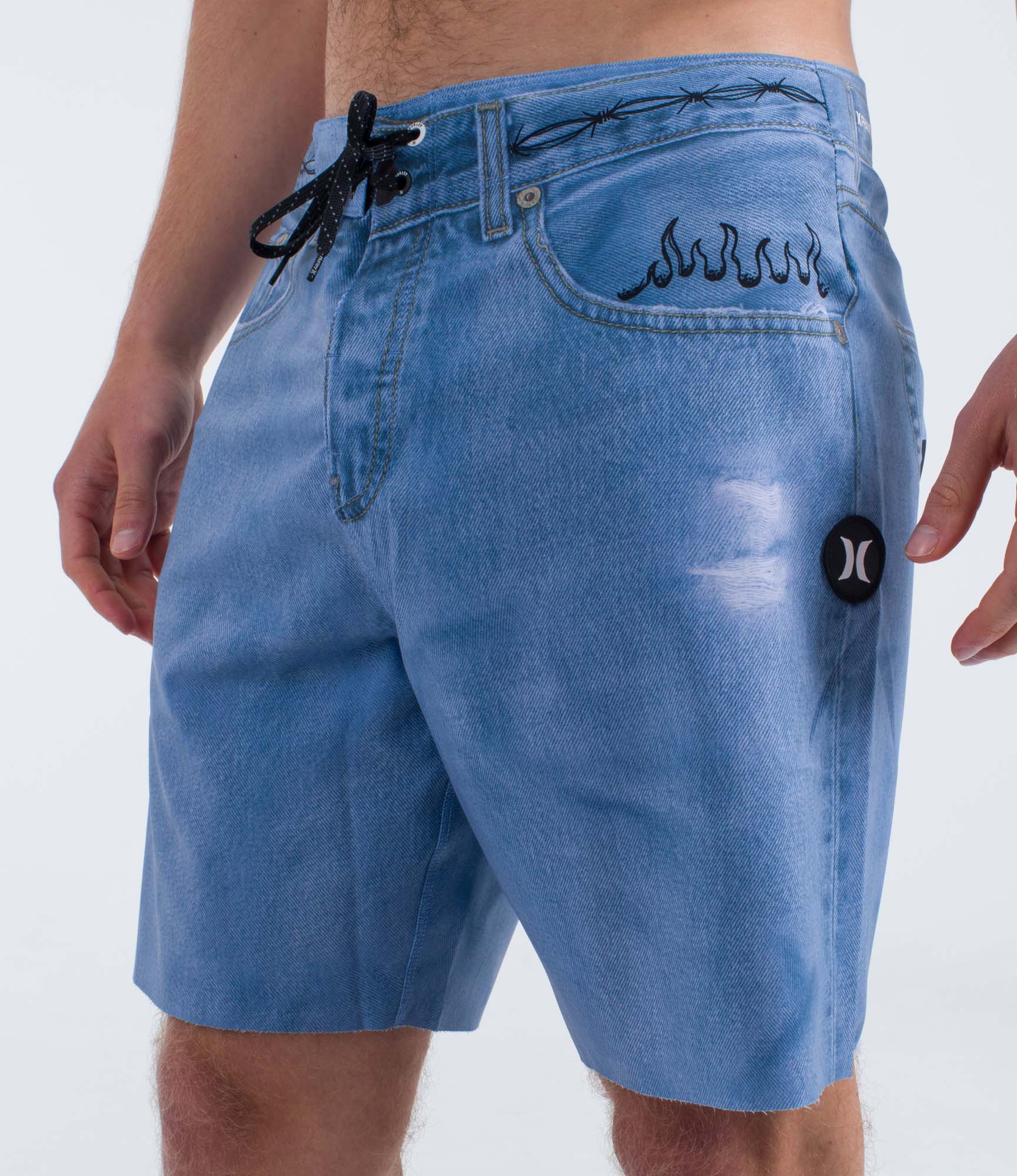 Boardshort 18" männer - Phantom eco denim