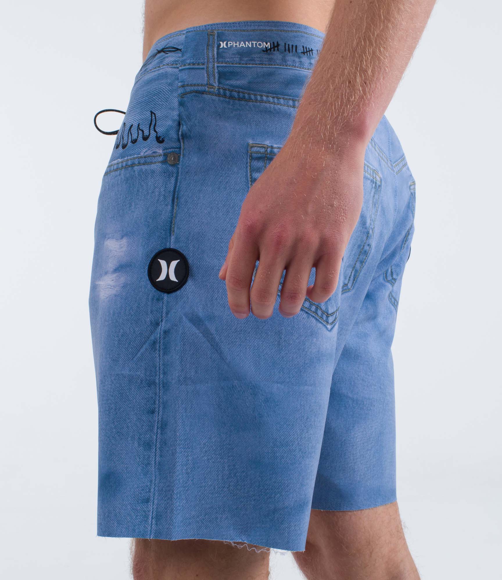 Boardshort 18" hombre - Phantom eco denim