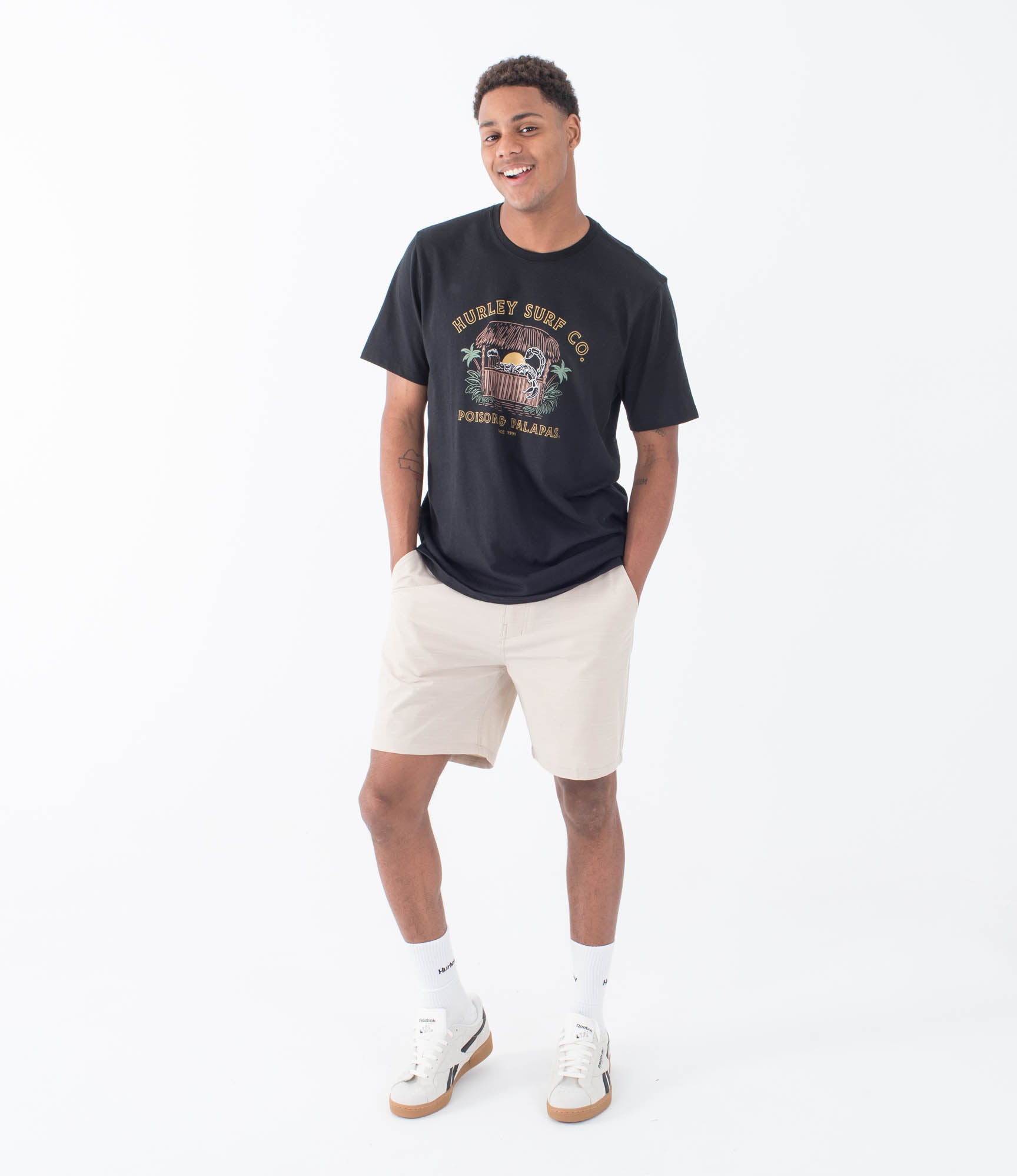 T-shirt Kurzarm männer - Poison & Palapas slub