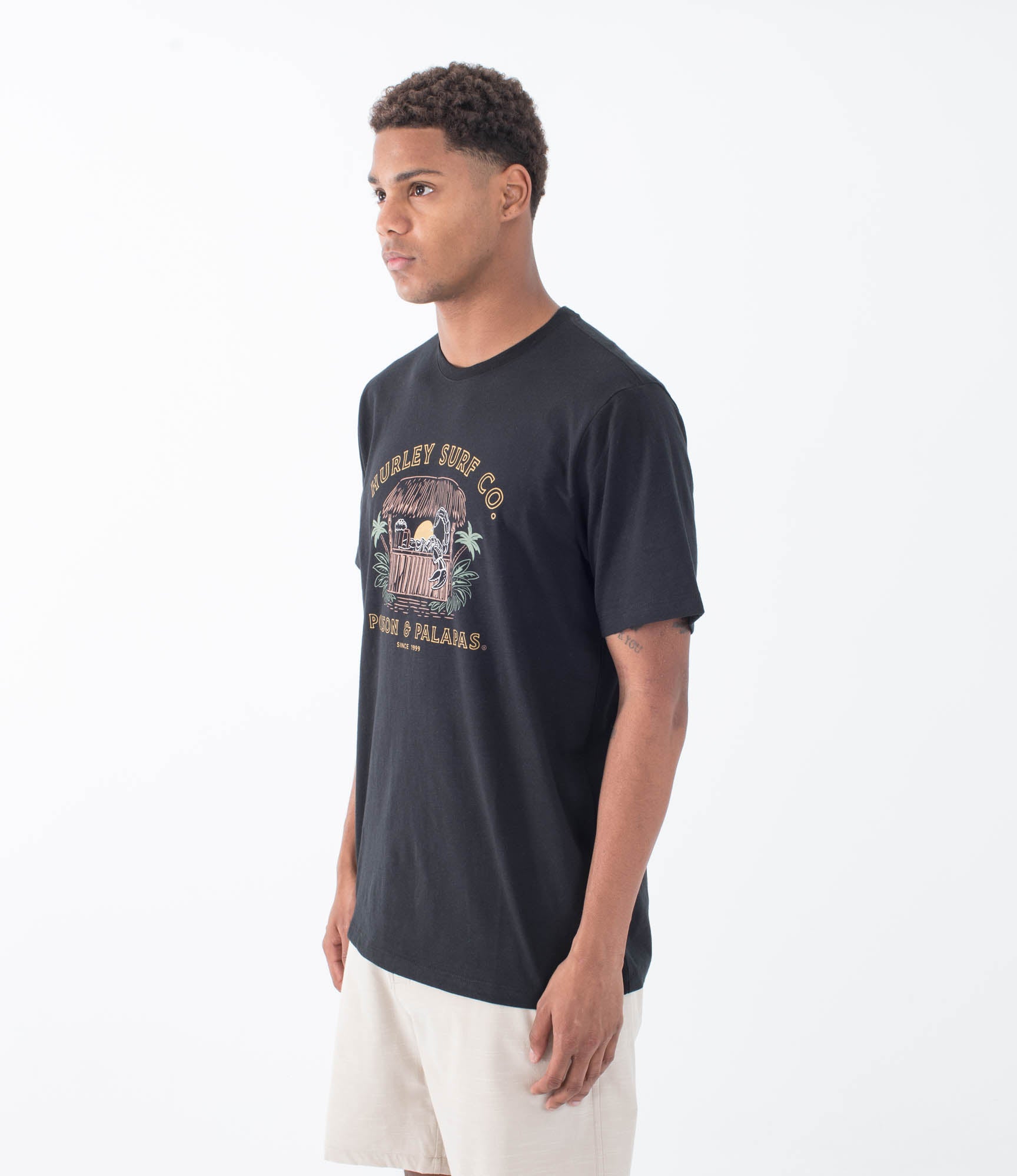 T-shirt Kurzarm männer - Poison & Palapas slub