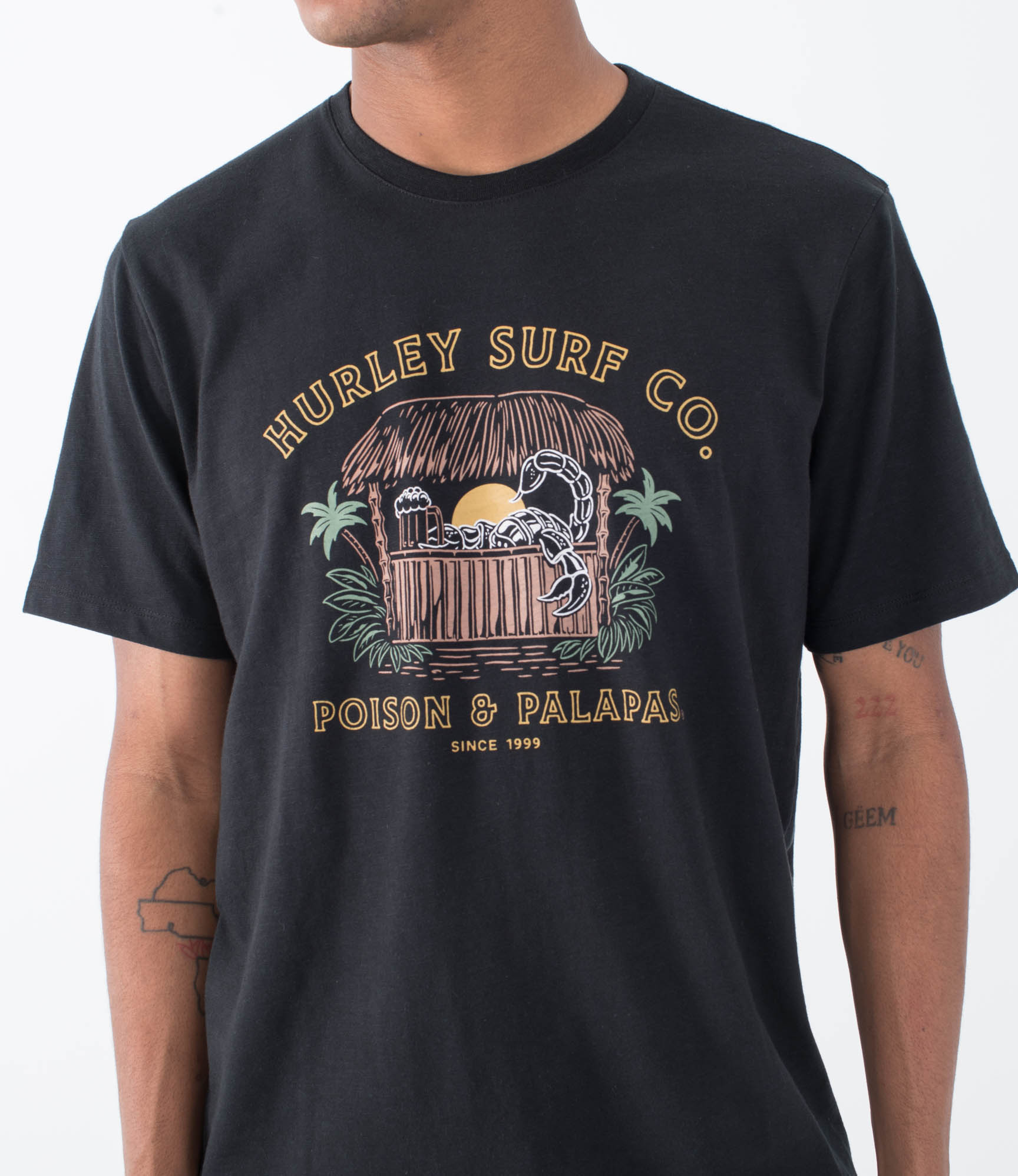 T-shirt Kurzarm männer - Poison & Palapas slub