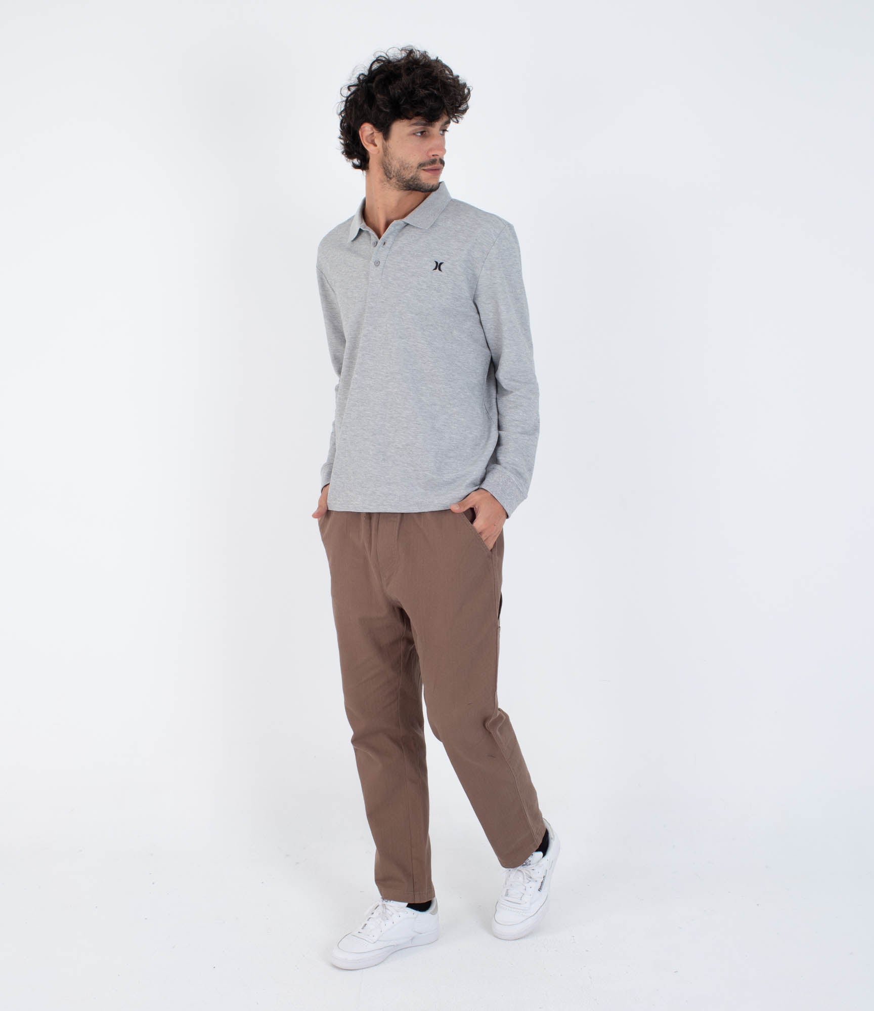 Men's long sleeve polo - Icon – Hurley