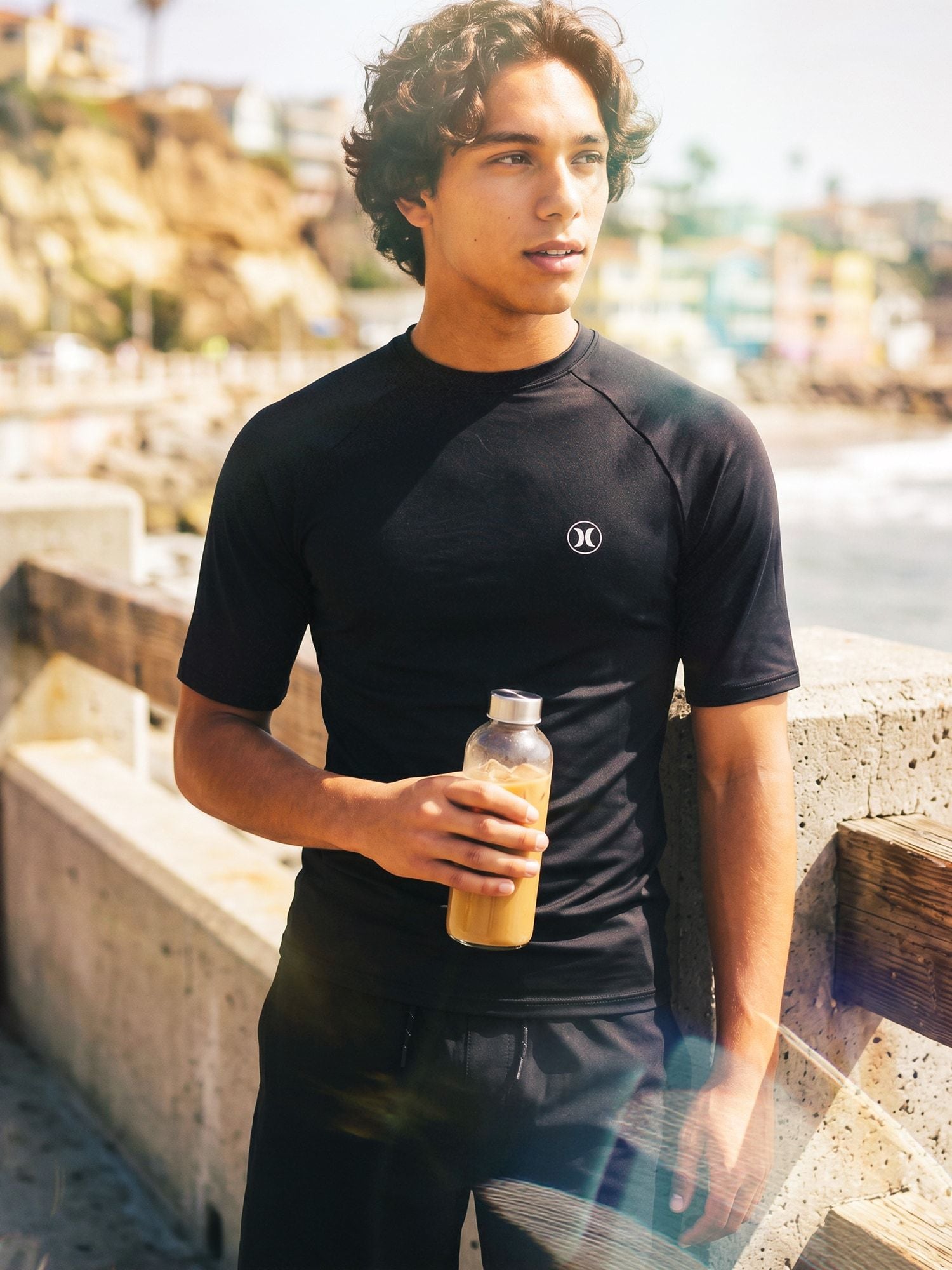 Men's short-sleeved surf lycra - Icon circle