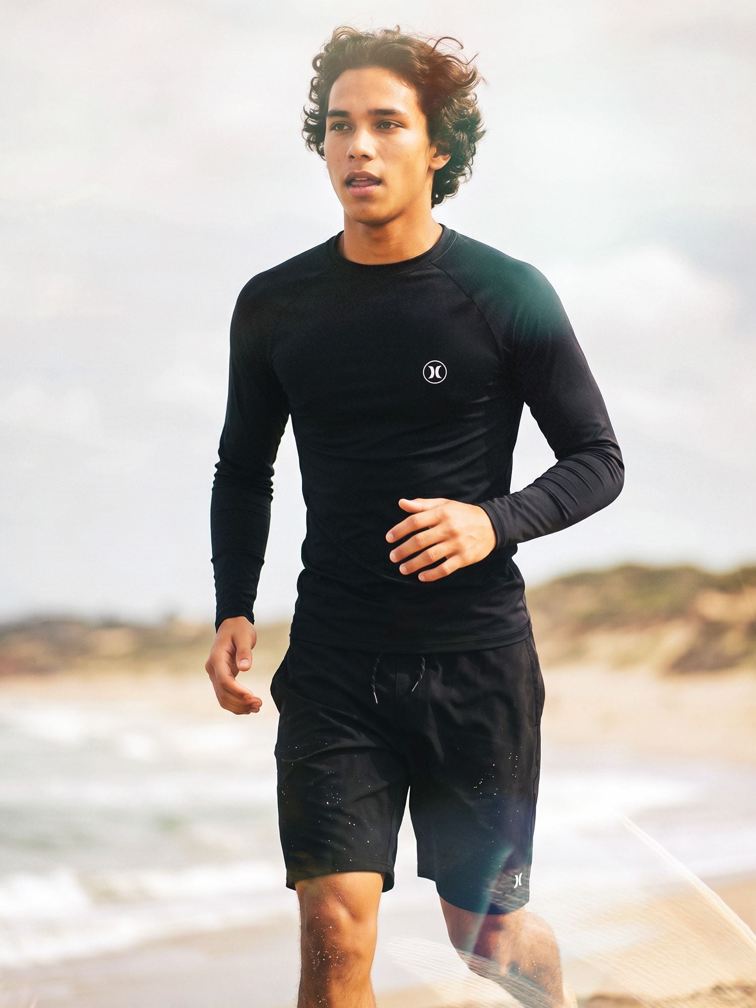 Lycra-Surfshirt mit langen Ärmeln für Herren - Icon circle