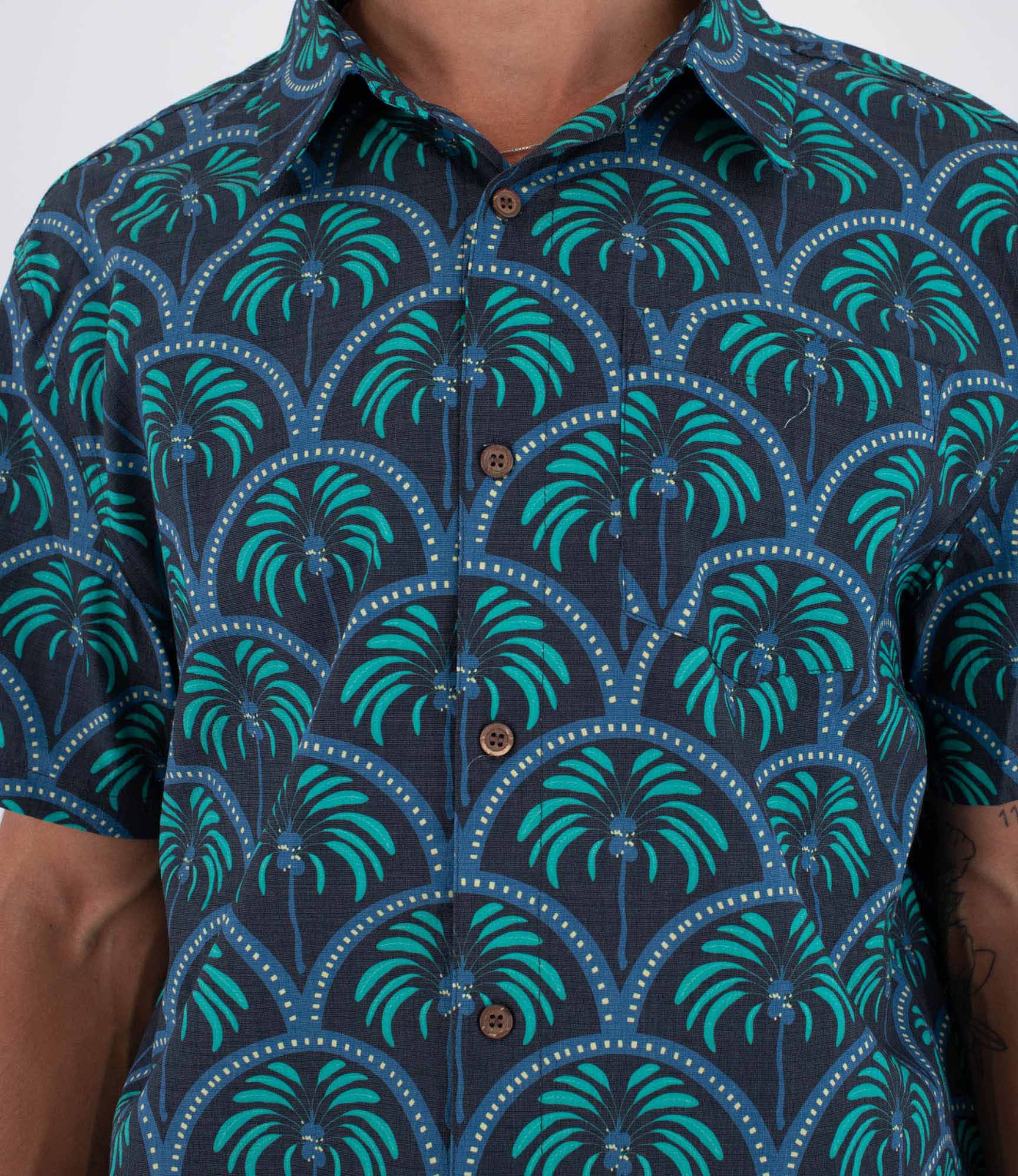 Men's short-sleeved shirt - Printing press palm