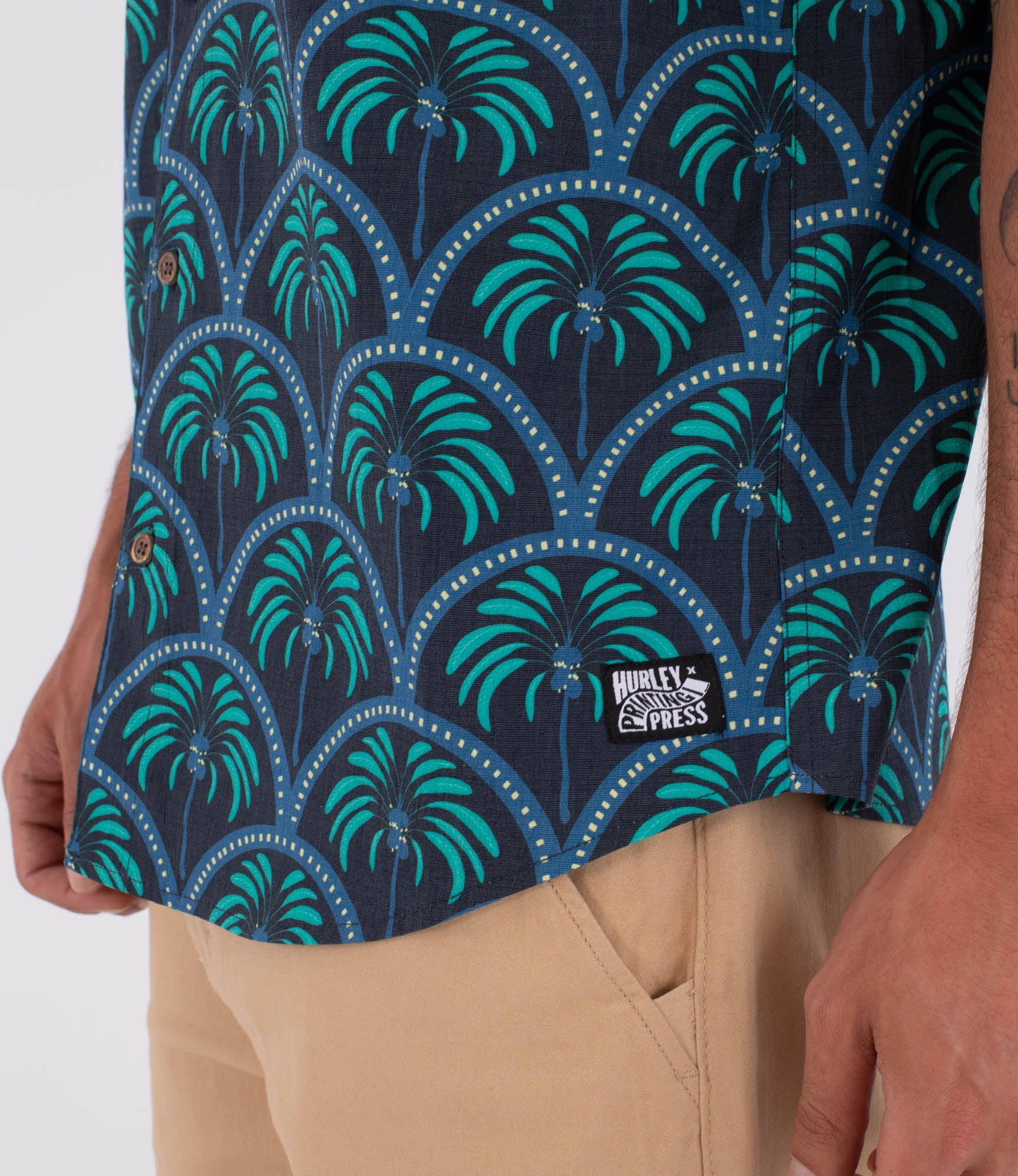 Men's short-sleeved shirt - Printing press palm