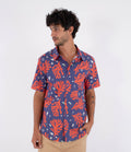 Chemise à manches courtes pour homme - Printing press coral