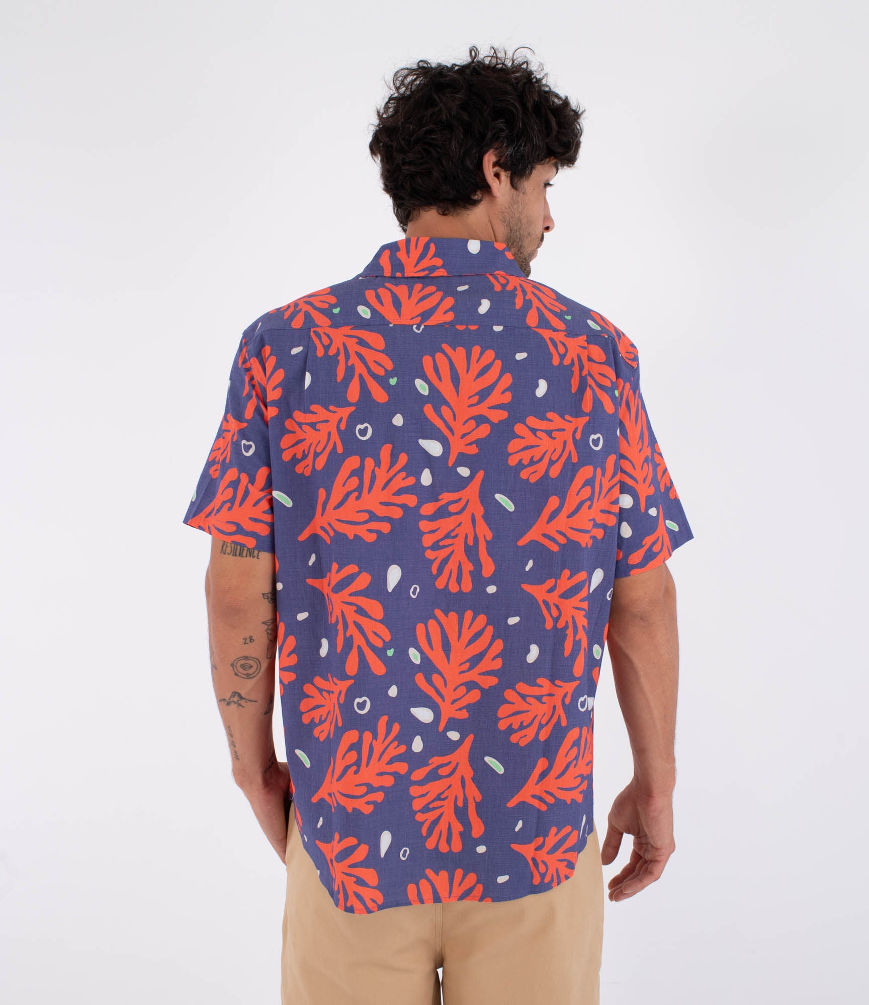 Chemise à manches courtes pour homme - Printing press coral