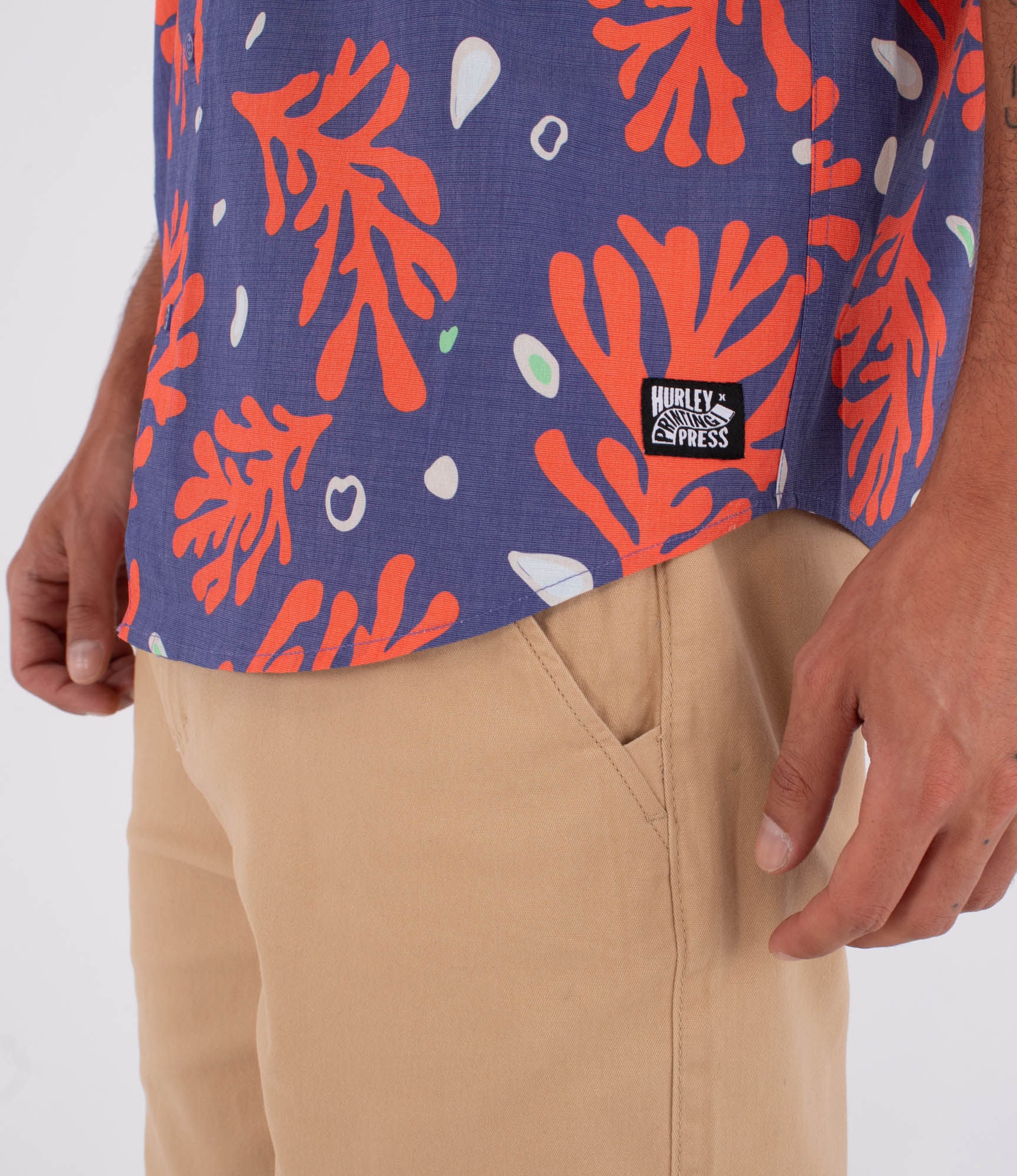 Chemise à manches courtes pour homme - Printing press coral