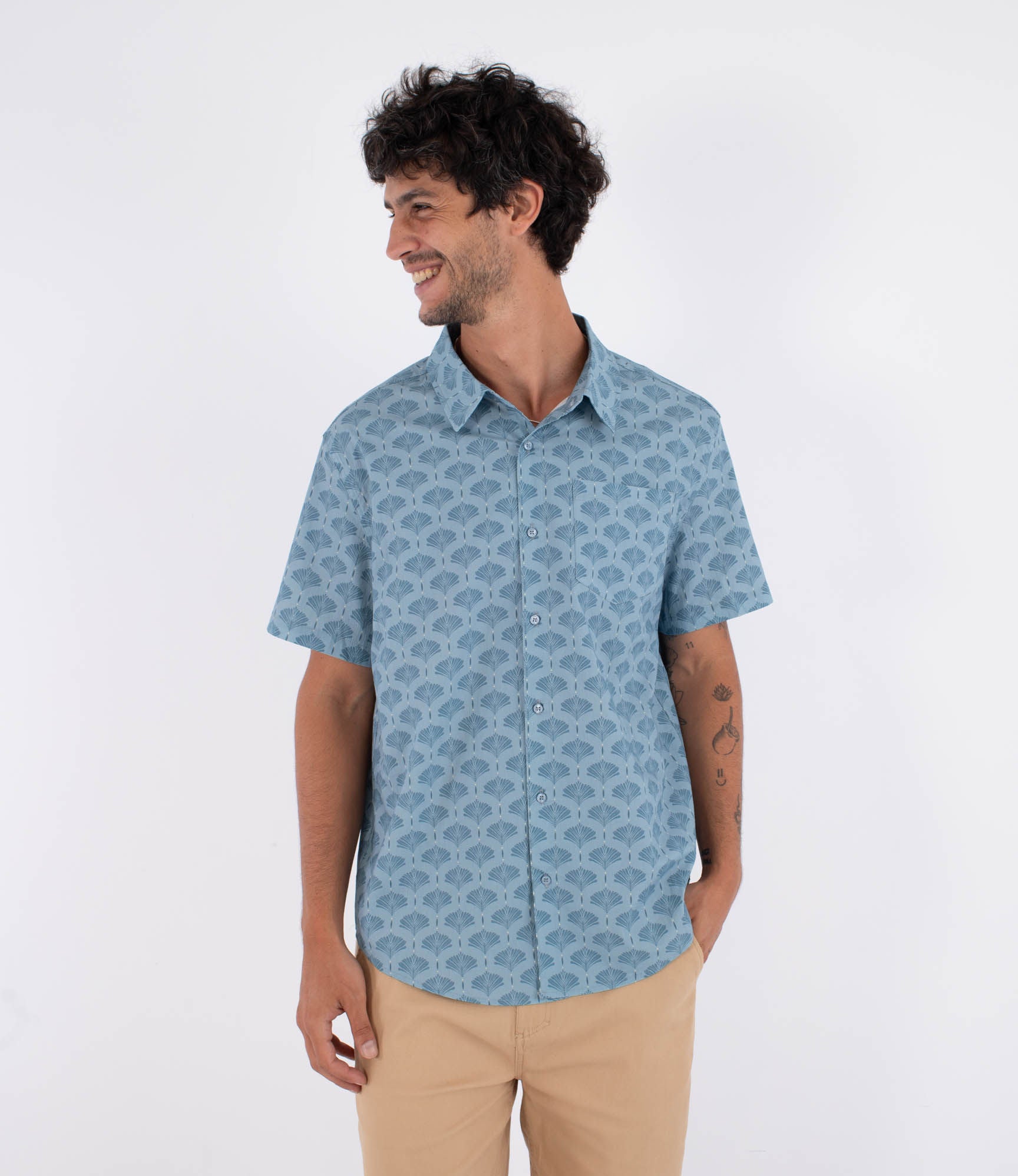 Kurzarmhemd Männer - Printing press arbore