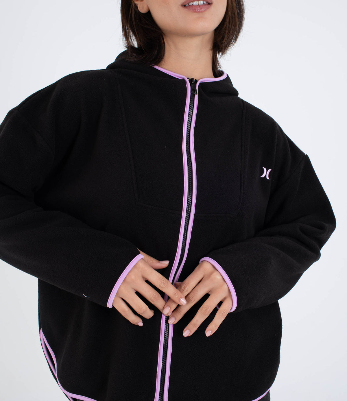 hooded jacket Strike out high pile