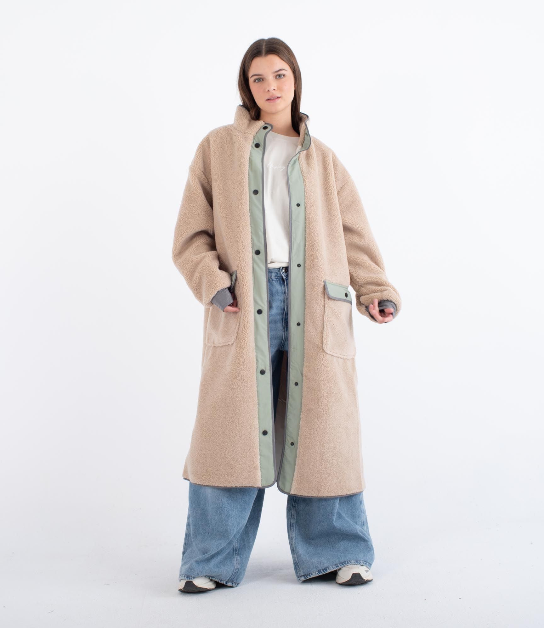 Long high pile comfort button - Women's jacket