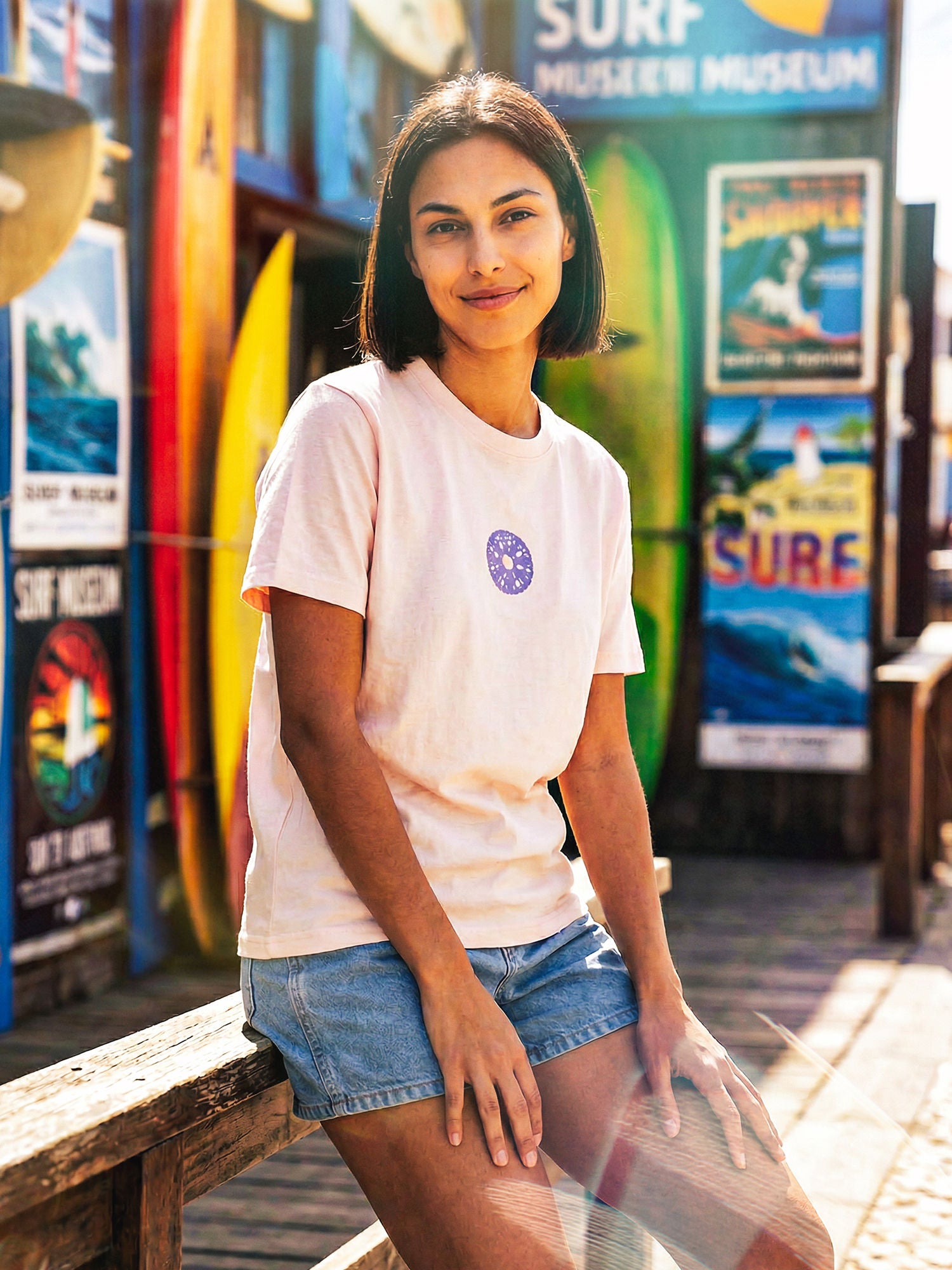 Kurzarm-T-Shirt Frauen - Island sea elements