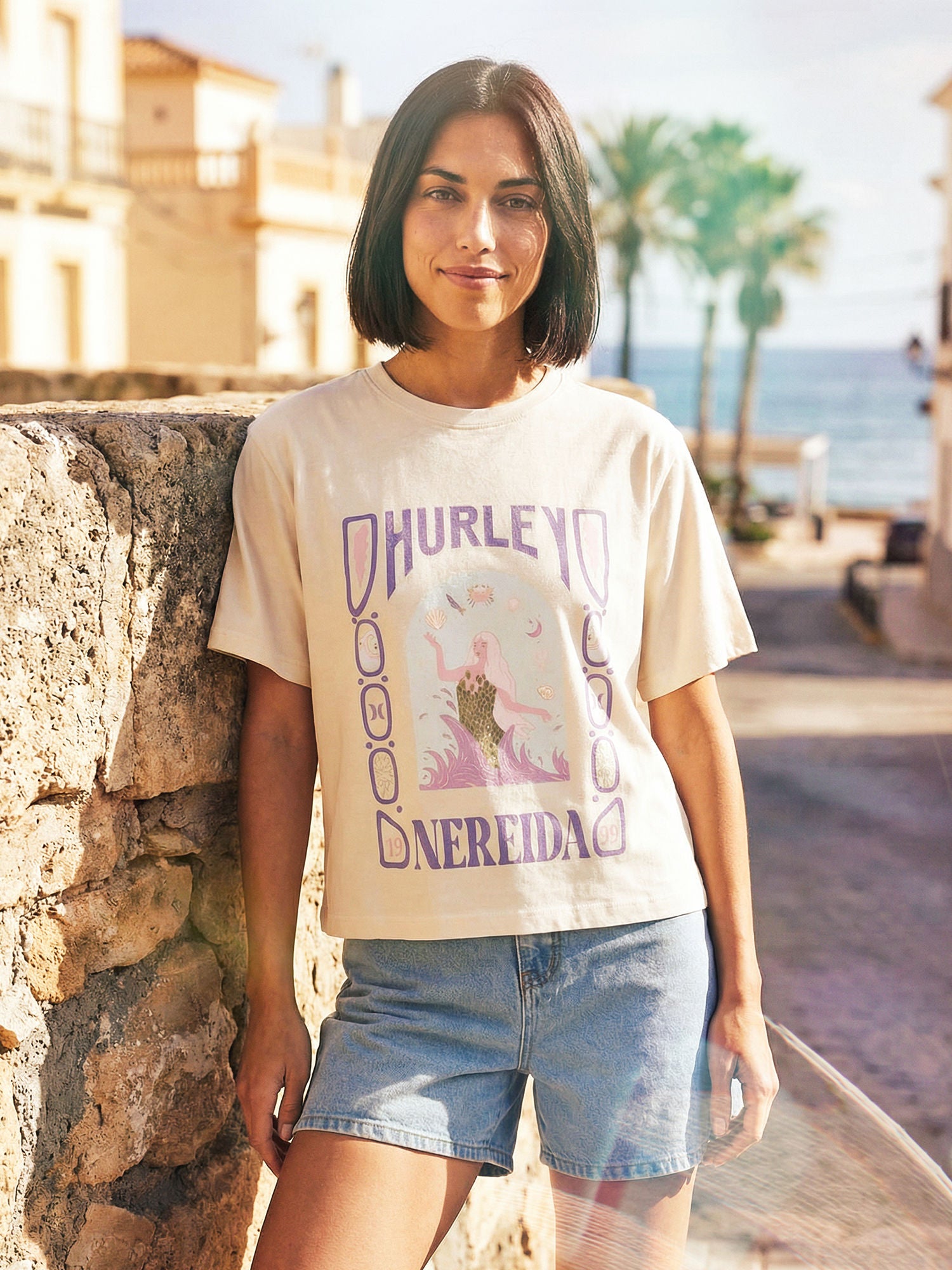 Kurzarm-T-Shirt Frauen - Island nereida